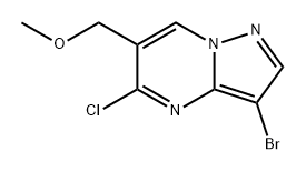 Pyrazolo[1,5-a]pyrimidine, 3-bromo-5-chloro-6-(methoxymethyl)- Struktur