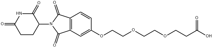 Propanoic acid, 3-[2-[2-[[2-(2,6-dioxo-3-piperidinyl)-2,3-dihydro-1,3-dioxo-1H-isoindol-5-yl]oxy]ethoxy]ethoxy]- Structure