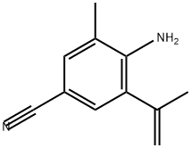 Benzonitrile, 4-amino-3-methyl-5-(1-methylethenyl)- Structure