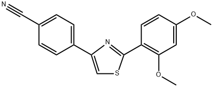 Benzonitrile, 4-[2-(2,4-dimethoxyphenyl)-4-thiazolyl]- Structure