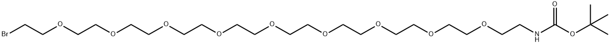 溴-九聚乙二醇-氨基叔丁酯, 2688072-19-5, 结构式