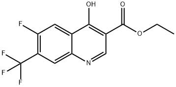 Ethyl 6-fluoro-4-hydroxy-7-(trifluoromethyl)quinoline-3-carboxylate 结构式