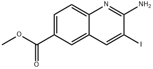 2-氨基-3-碘喹啉-6-羧酸甲酯 结构式