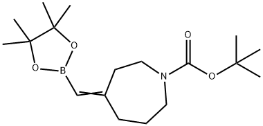 4-((4,4,5,5-四甲基-1,3,2-二氧硼杂环戊烷-2-基)亚甲基)氮杂环庚烷-1-羧酸叔丁酯, 2694027-99-9, 结构式