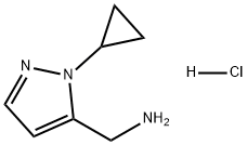 1H-Pyrazole-5-methanamine, 1-cyclopropyl-, hydrochloride (1:1) Struktur