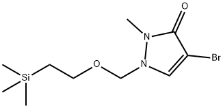 3H-Pyrazol-3-one, 4-bromo-1,2-dihydro-2-methyl-1-[[2-(trimethylsilyl)ethoxy]methyl]- Structure
