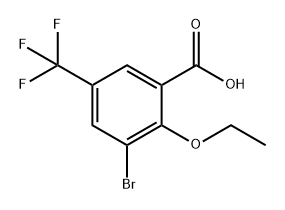 3-Bromo-2-ethoxy-5-(trifluoromethyl)benzoic acid 结构式