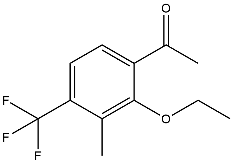 1-[2-Ethoxy-3-methyl-4-(trifluoromethyl)phenyl]ethanone 化学構造式
