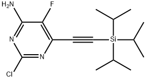 4-Pyrimidinamine, 2-chloro-5-fluoro-6-[2-[tris(1-methylethyl)silyl]ethynyl]- 结构式