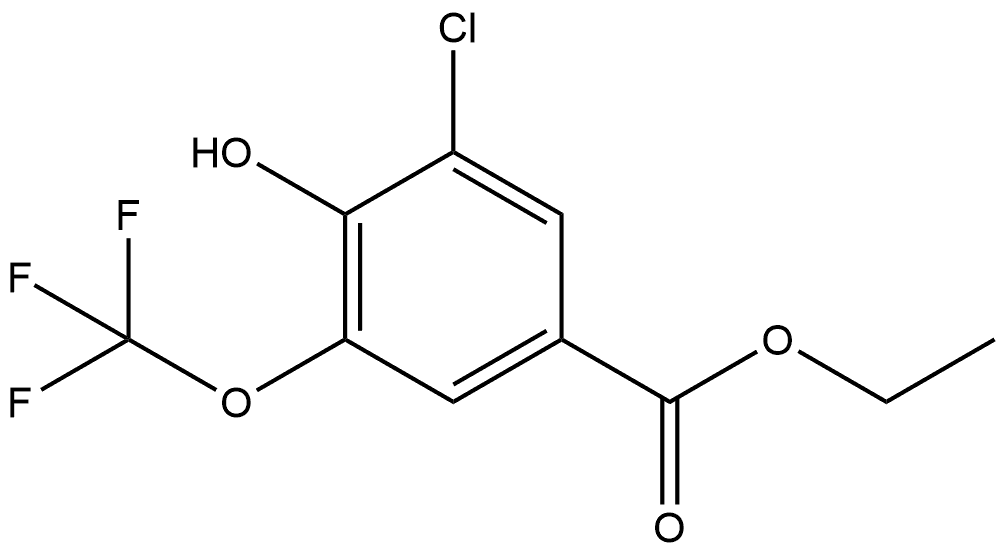 Ethyl 3-chloro-4-hydroxy-5-(trifluoromethoxy)benzoate 结构式