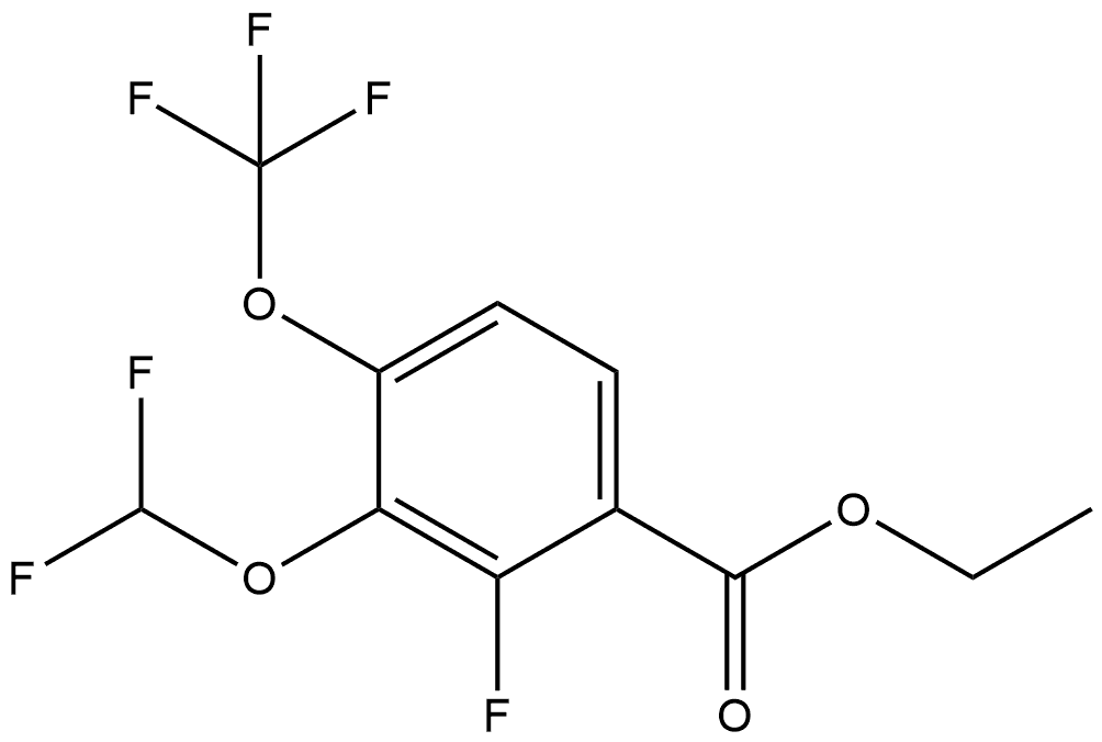 Ethyl 3-(difluoromethoxy)-2-fluoro-4-(trifluoromethoxy)benzoate 结构式