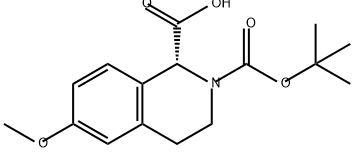 1,2(1H)-Isoquinolinedicarboxylic acid, 3,4-dihydro-6-methoxy-, 2-(1,1-dimethylethyl) ester, (1R)- Structure