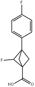 2-氟-3-(4-氟苯基)双环[1.1.1]戊烷-1-羧酸,2703782-15-2,结构式