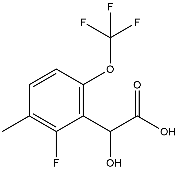 2-Fluoro-α-hydroxy-3-methyl-6-(trifluoromethoxy)benzeneacetic acid 结构式