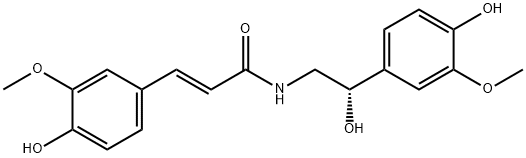 2-Propenamide, N-[(2S)-2-hydroxy-2-(4-hydroxy-3-methoxyphenyl)ethyl]-3-(4-hydroxy-3-methoxyphenyl)-, (2E)- Structure