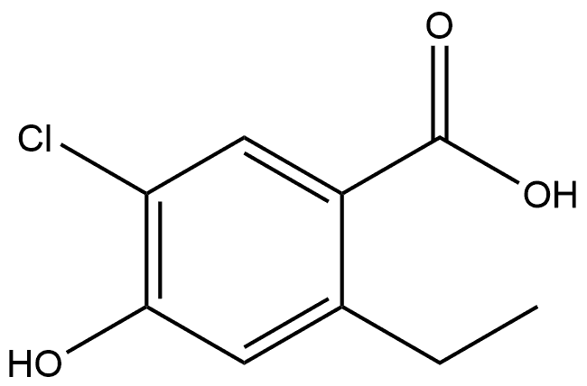 5-Chloro-2-ethyl-4-hydroxybenzoic acid 结构式