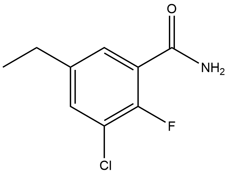 3-Chloro-5-ethyl-2-fluorobenzamide Structure