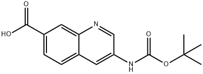 7-Quinolinecarboxylic acid, 3-[[(1,1-dimethylethoxy)carbonyl]amino]- Struktur