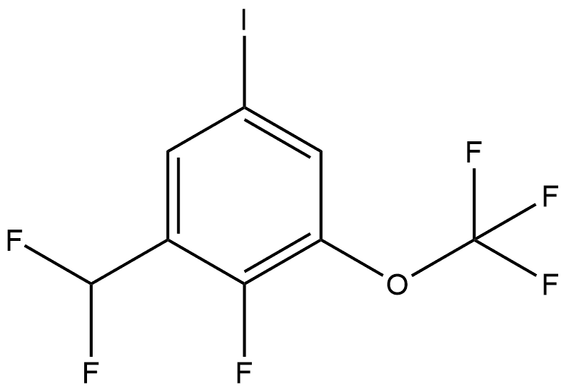 1-(Difluoromethyl)-2-fluoro-5-iodo-3-(trifluoromethoxy)benzene Structure