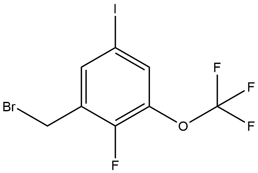 1-(Bromomethyl)-2-fluoro-5-iodo-3-(trifluoromethoxy)benzene 结构式