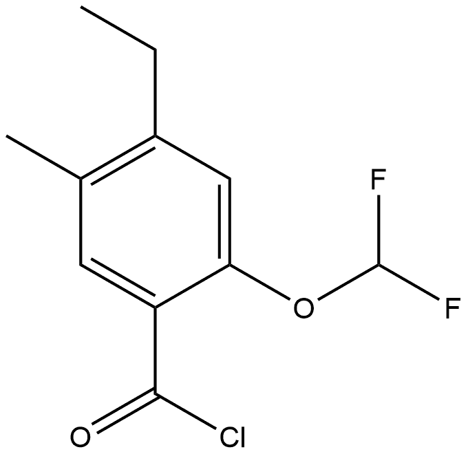 2-(Difluoromethoxy)-4-ethyl-5-methylbenzoyl chloride Structure