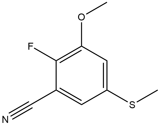 2-Fluoro-3-methoxy-5-(methylthio)benzonitrile Structure