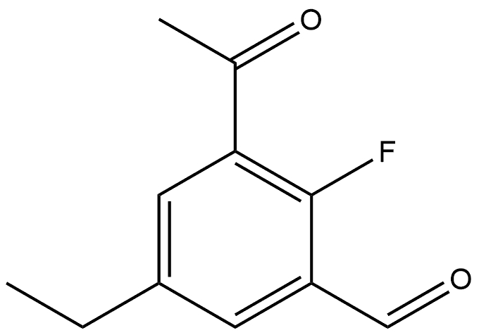 3-acetyl-5-ethyl-2-fluorobenzaldehyde Structure