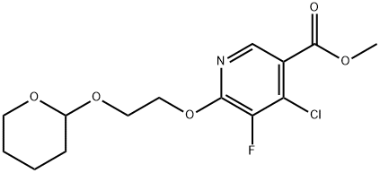 3-Pyridinecarboxylic acid, 4-chloro-5-fluoro-6-[2-[(tetrahydro-2H-pyran-2-yl)oxy]ethoxy]-, methyl ester Structure
