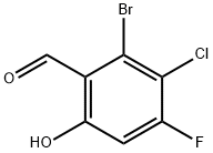 2-溴-3-氯-4-氟-6-羟基苯甲醛 结构式