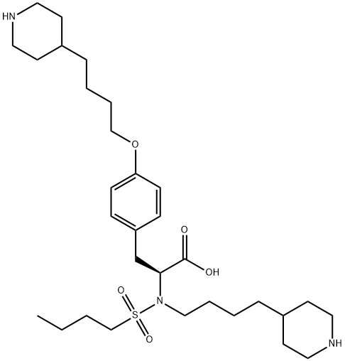 L-Tyrosine, N-(butylsulfonyl)-N,O-bis[4-(4-piperidinyl)butyl]- Struktur