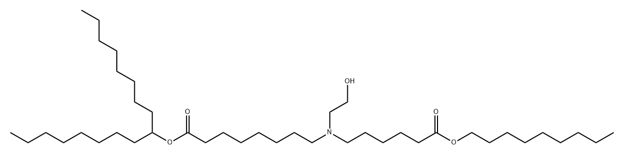 Octanoic acid, 8-[(2-hydroxyethyl)[6-(nonyloxy)-6-oxohexyl]amino]-, 1-octylnonyl ester Structure