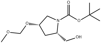 (2S,4S)-2-(羟甲基)-4-(甲氧基甲氧基)吡咯烷-1-羧酸叔丁酯, 2714556-54-2, 结构式