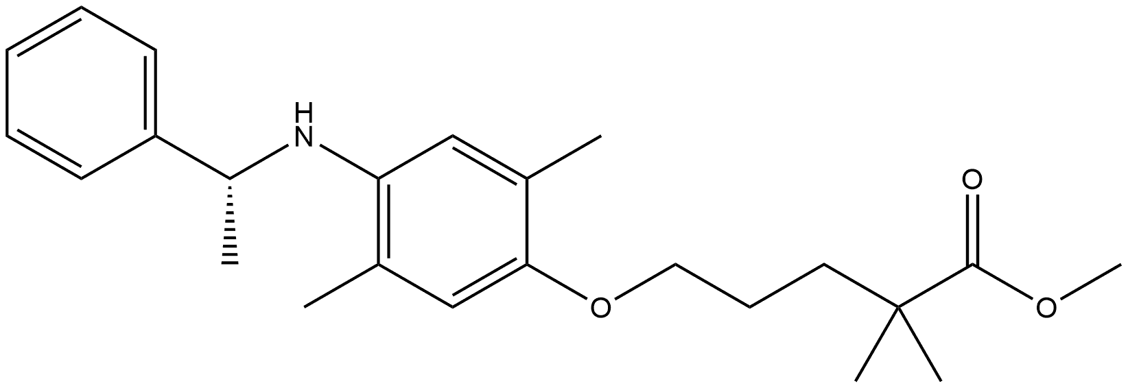 Methyl 5-[2,5-dimethyl-4-[[(1R)-1-phenylethyl]amino]phenoxy]-2,2-dimethylpentanoate Structure