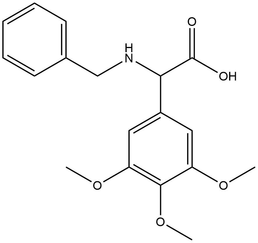 Benzeneacetic acid, 3,4,5-trimethoxy-α-[(phenylmethyl)amino]- Structure