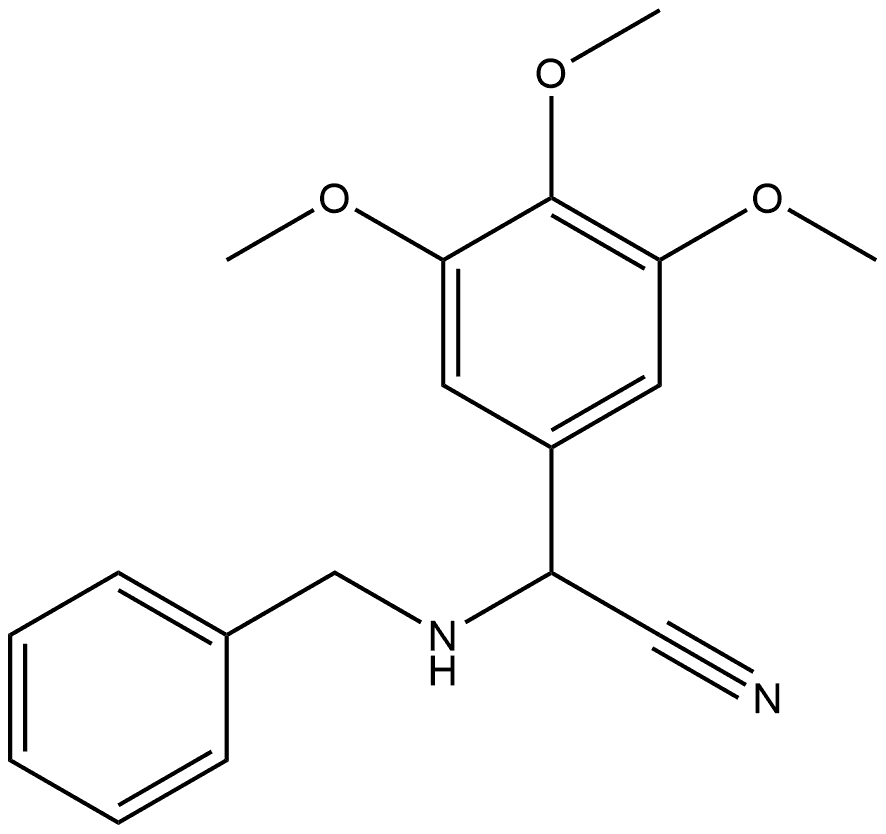 Benzeneacetonitrile, 3,4,5-trimethoxy-α-[(phenylmethyl)amino]-
