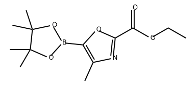4-甲基-5-(4,4,5,5-四甲基-1,3,2-二氧硼杂环戊烷-2-基)噁唑-2-羧酸乙酯, 2716849-18-0, 结构式