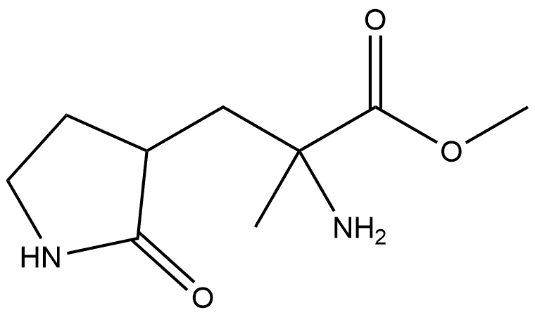 2-氨基-2-甲基-3-(2-氧代吡咯烷-3-基)丙酸甲酯 结构式