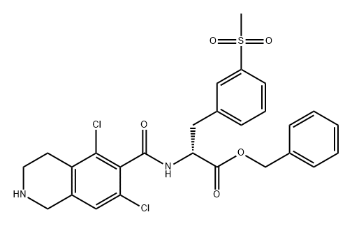 D-Phenylalanine, N-[(5,7-dichloro-1,2,3,4-tetrahydro-6-isoquinolinyl)carbonyl]-3-(methylsulfonyl)-, phenylmethyl ester|立他司特杂质6