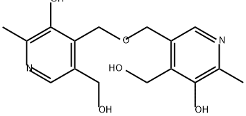3-Pyridinemethanol, 5-hydroxy-4-[[[5-hydroxy-4-(hydroxymethyl)-6-methyl-3-pyridinyl]methoxy]methyl]-6-methyl- Struktur