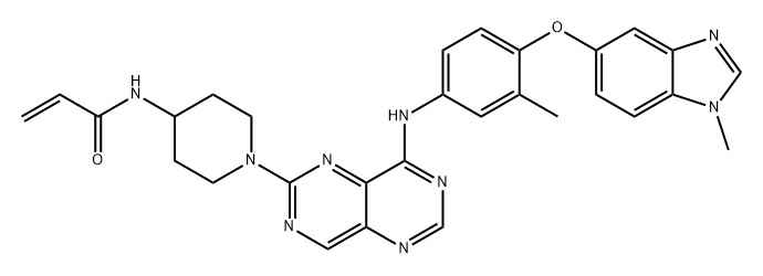 2-Propenamide, N-[1-[8-[[3-methyl-4-[(1-methyl-1H-benzimidazol-5-yl)oxy]phenyl]amino]pyrimido[5,4-d]pyrimidin-2-yl]-4-piperidinyl]-|宗格替尼