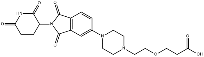 Propanoic acid, 3-[2-[4-[2-(2,6-dioxo-3-piperidinyl)-2,3-dihydro-1,3-dioxo-1H-isoindol-5-yl]-1-piperazinyl]ethoxy]- Structure
