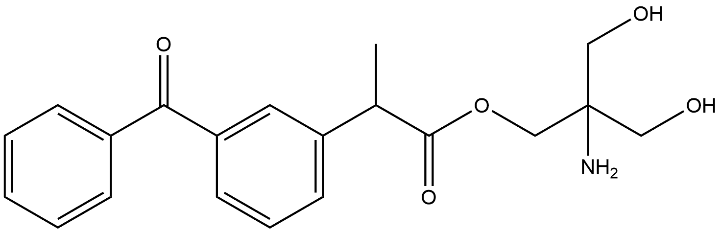 Benzeneacetic acid, 3-benzoyl-α-methyl-, 2-amino-3-hydroxy-2-(hydroxymethyl)propyl ester Struktur