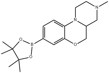 3-甲基-8-(4,4,5,5-四甲基-1,3,2-二氧硼杂环戊烷-2-基)-1,2,3,4,4A,5-六氢苯并[B]吡嗪并[1,2-D][1,4]噁嗪, 2734168-99-9, 结构式