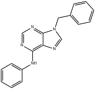 9H-Purin-6-amine, N-phenyl-9-(phenylmethyl)- 结构式