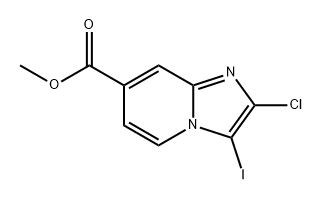Imidazo[1,2-a]pyridine-7-carboxylic acid, 2-chloro-3-iodo-, methyl ester Structure