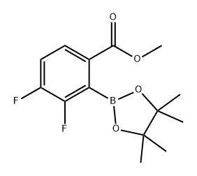 3,4-二氟-2-(4,4,5,5-四甲基-1,3,2-二氧硼杂环戊烷-2-基)苯甲酸甲酯 结构式