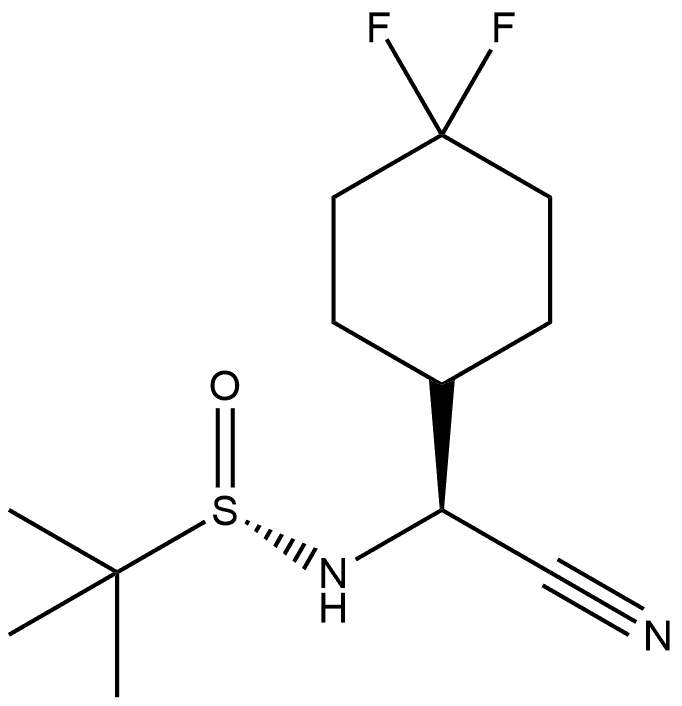 [S(S)]-N-[(S)-Cyano(4,4-difluorocyclohexyl)methyl]-2-methyl-2-propanesulfinamide Structure