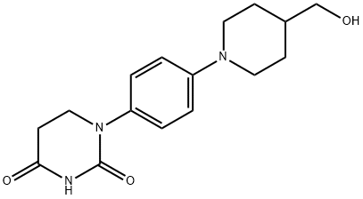 2,4(1H,3H)-Pyrimidinedione, dihydro-1-[4-[4-(hydroxymethyl)-1-piperidinyl]phenyl]- Structure