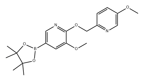 Pyridine, 3-methoxy-2-[(5-methoxy-2-pyridinyl)methoxy]-5-(4,4,5,5-tetramethyl-1,3,2-dioxaborolan-2-yl)- Struktur