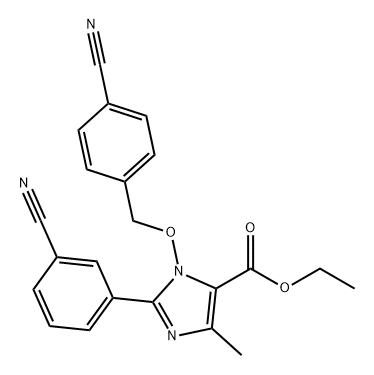 1H-Imidazole-5-carboxylic acid, 2-(3-cyanophenyl)-1-[(4-cyanophenyl)methoxy]-4-methyl-, ethyl ester Structure